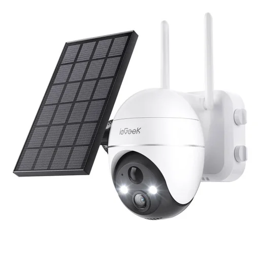 Vezeték nélküli 5MP WiFi Kültéri Kamera ieGeek ZS-GX4S Fehér napelemmel - 2