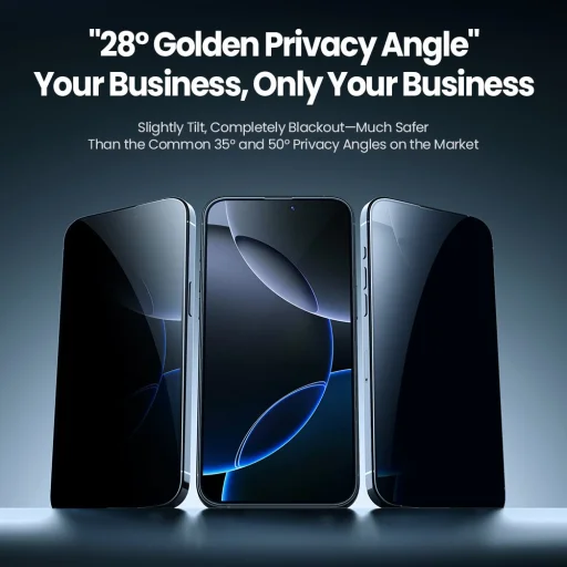 Nillkin 0.25mm Guardian 2.5D üvegfólia Apple iPhone 16 Pro-hoz Privacy (alkalmazóval) - 3