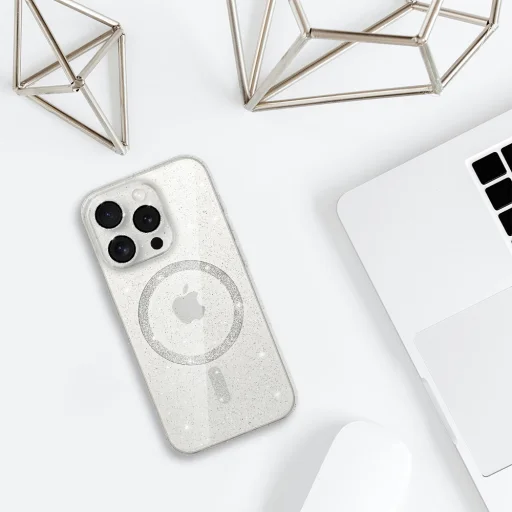 Apple iPhone 17 Air Átlátszó Glitter Magsafe tok - 5
