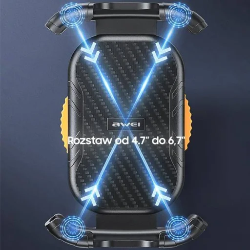 Biciklitartó 4.7" - 6.7" AWEI vázhoz (X29) fekete - 4