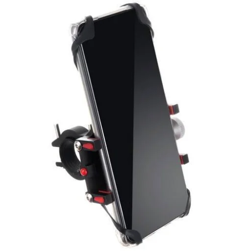 Kerékpáros telefontartó törlővel U18313 fekete, - 5