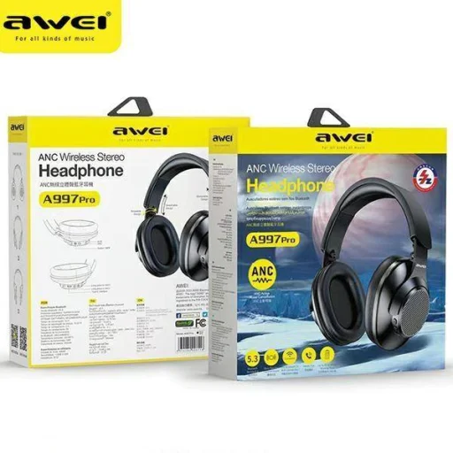 AWEI ANC Bluetooth Fejhallgató (A997Pro) fekete - 7