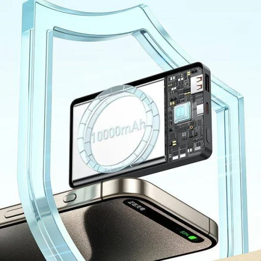 AWEI PowerBank MagSafe P33K 10000mAh 22,5W fekete, - 6