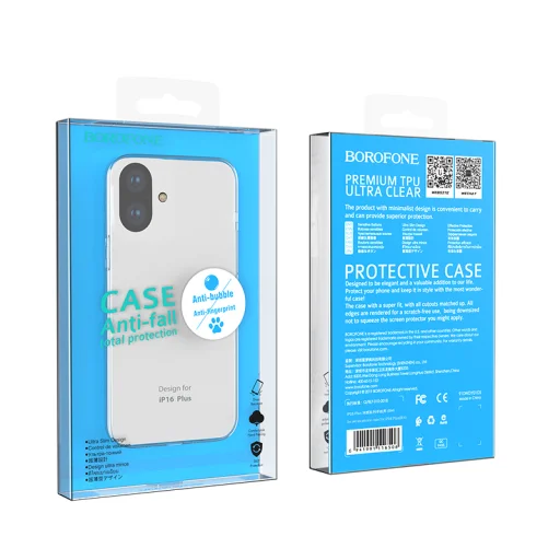 Borofone Tok BI4 Ice Sorozat iPhone 16 Plus átlátszó tok - 9