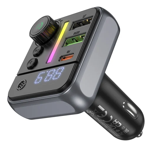 Borofone Transmitter FM BC50 Ascenso MP3, Bluetooth - 2xUSB + Type C - QC 3.0 PD 38W fekete - 5
