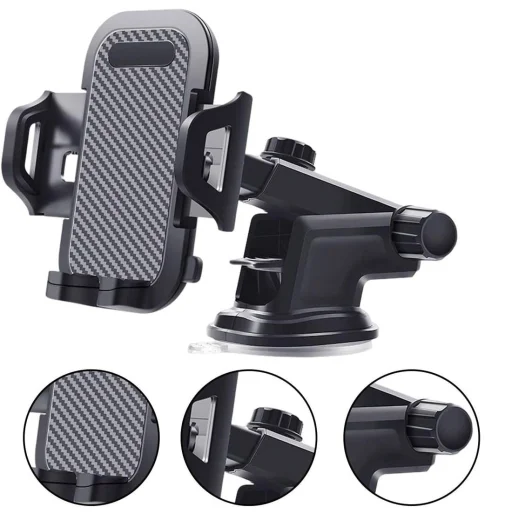 Nexeri US-T1 fekete műszerfalra vagy szélvédőre rögzíthető autós telefontartó - 2