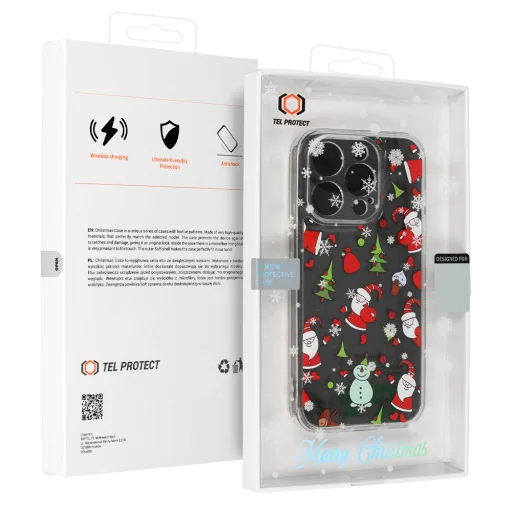 TEL PROTECT Karácsonyi Átlátszó tok iPhone 16 Plus Design 1 tok - 7