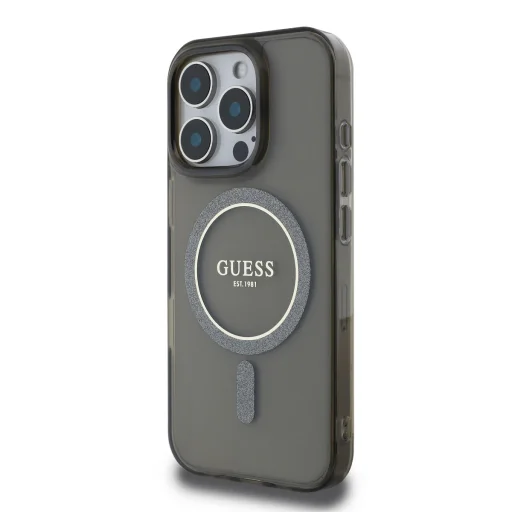  iPhone 16 Pro Max fekete Guess IML Glitter Ring MagSafe tok - 2