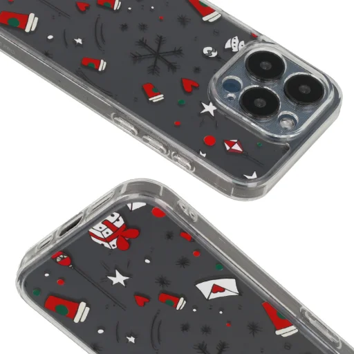 TEL PROTECT Karácsonyi Átlátszó tok iPhone 15 Pro Max Design 3 tok - 4
