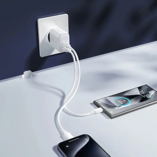 Joyroom JR-TCF21 hálózati töltő USB-C / USB-A 20W PD / QC 3.0 - fehér - 10