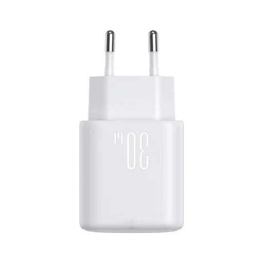 Joyroom JR-TCF24 USB-C PD 30W QC SFC hálózati töltő - fehér + 1m USB-C kábel - 5