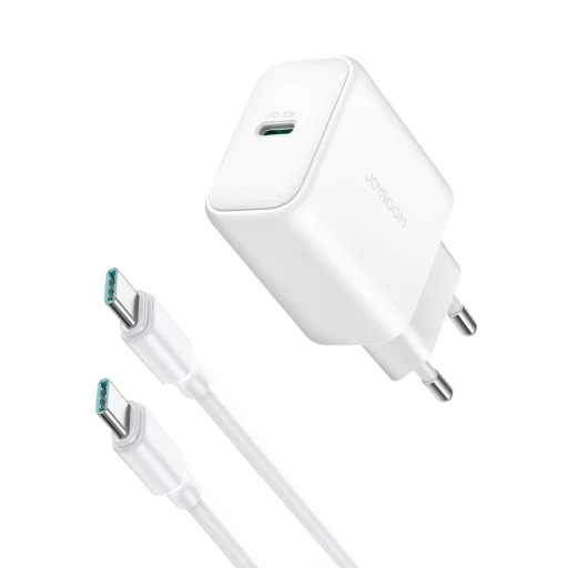 Joyroom JR-TCF24 USB-C PD 30W QC SFC hálózati töltő - fehér + 1m USB-C kábel - 1