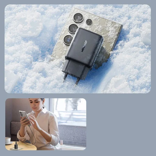 Joyroom JR-TCF23 hálózati töltő USB-C 25W SFC / PPS / PD - fekete + USB-C / USB-C kábel 1m - 9