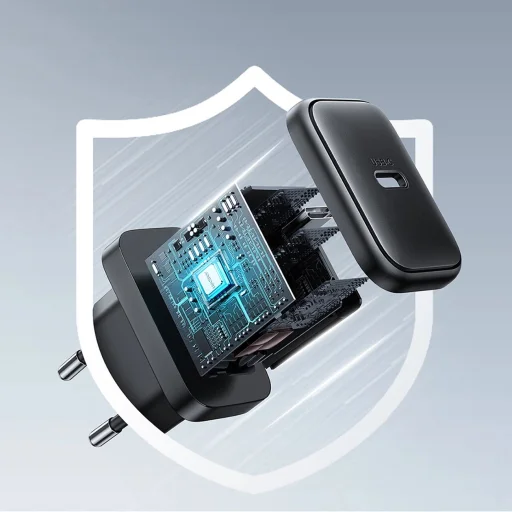 Joyroom JR-TCF23 hálózati töltő USB-C 25W SFC / PPS / PD - fekete + USB-C / USB-C kábel 1m - 14