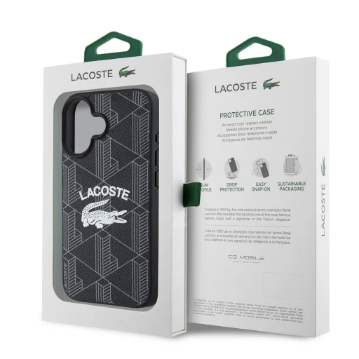  iPhone 16 Fekete Lacoste Blend Monogram MagSafe tok - 6