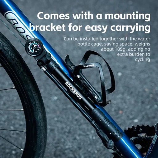 Rockbros 42310006001 biciklipumpa nyomásmérővel - fekete - 4