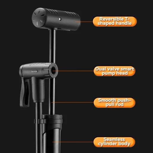 Rockbros 42310006001 biciklipumpa nyomásmérővel - fekete - 5