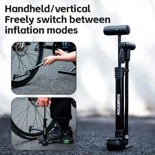 Rockbros 42310006001 biciklipumpa nyomásmérővel - fekete - 2