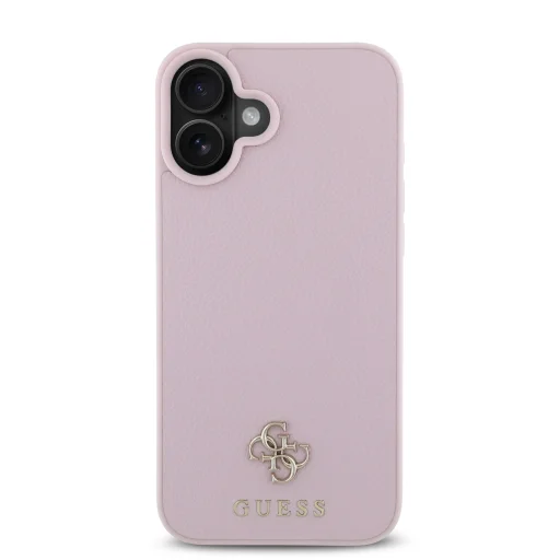  iPhone 16 Pink Guess PU Grained 4G Small Metal Logo MagSafe tok - 2
