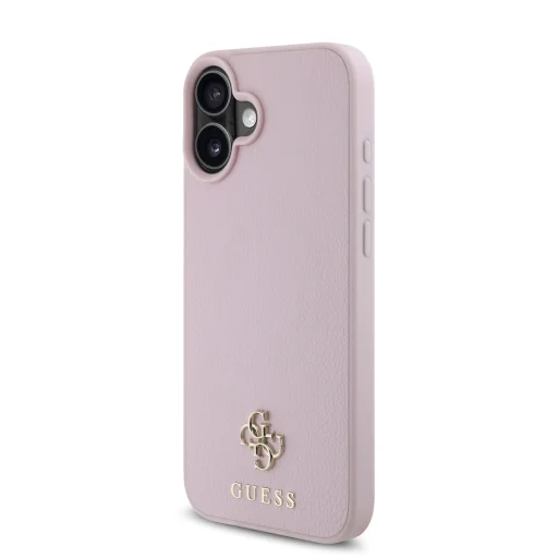  iPhone 16 Pink Guess PU Grained 4G Small Metal Logo MagSafe tok - 3