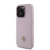  iPhone 16 Pro Max Pink Guess PU Grained 4G Kis Fém Logó MagSafe Tok - 3