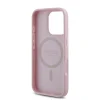 iPhone 16 Pro Max Pink Guess PU Grained 4G Kis Fém Logó MagSafe Tok - 5