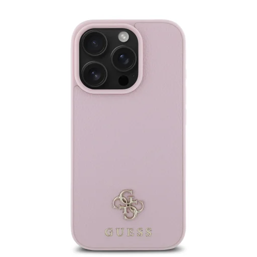  iPhone 16 Pro Rózsaszín Guess PU Grained 4G Small Metal Logo MagSafe tok - 2
