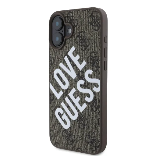  iPhone 16 Barna Guess PU bőr 4G Big Love Logo MagSafe tok - 3