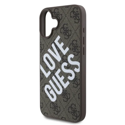  iPhone 16 Barna Guess PU bőr 4G Big Love Logo MagSafe tok - 4