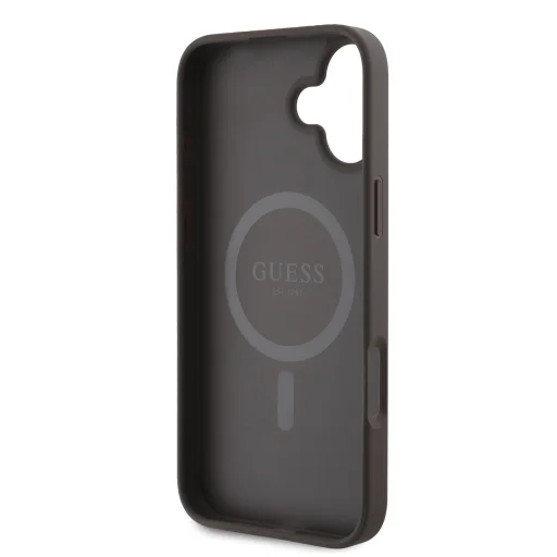  iPhone 16 Barna Guess PU bőr 4G Big Love Logo MagSafe tok - 5