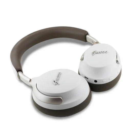 Guess PU Bőr Script Logo ANC/ENC Vezeték Nélküli Fejhallgató Bézs - 4