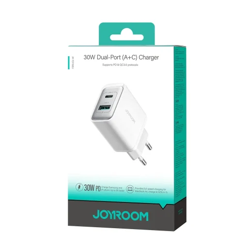 Joyroom JR-TCF15 hálózati töltő USB-C / USB-A 30W - fehér - 7