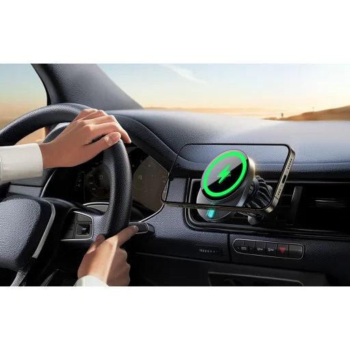 Joyroom JR-ZS409 mágneses tartó 15W induktív töltővel autós szellőzőre - fekete magsafe - 7