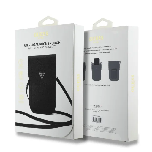 Guess PU Grained Triangle Logo Kézitáska Fekete - 4