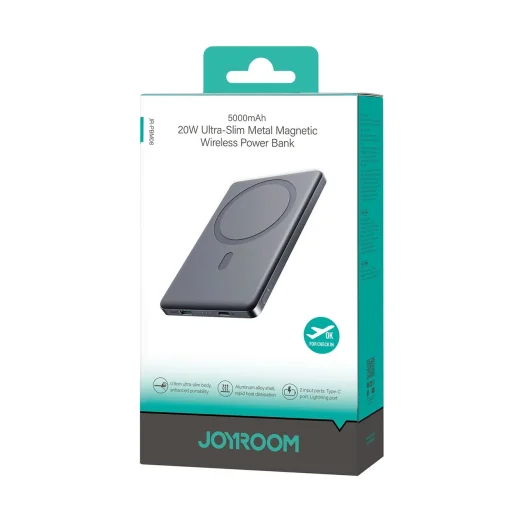 Powerbank Joyroom JR-PBM08 5000mAh 20W induktív töltéssel - szürke magsafe - 8