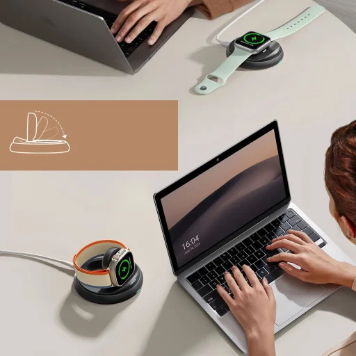 Joyroom JR-W12 összecsukható indukciós töltő Apple Watch-hoz - fekete - 12