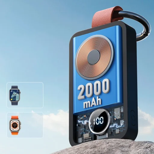 Joyroom JR-WQW01 vezeték nélküli powerbank 2000mAh 3W Apple Watch-hoz - fekete tok - 6