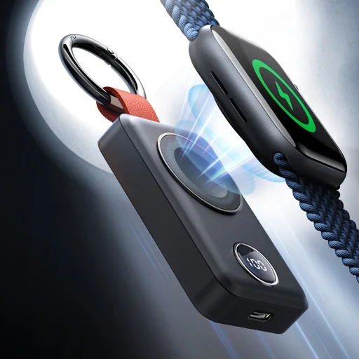 Joyroom JR-WQW01 vezeték nélküli powerbank 2000mAh 3W Apple Watch-hoz - fekete tok - 7