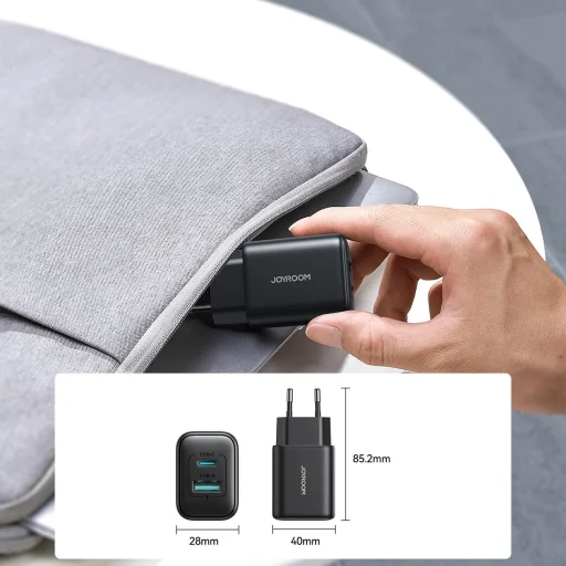 Joyroom JR-TCF13 hálózati töltő USB-C / USB-A 25W SFC / PPS / PD - fekete - 12