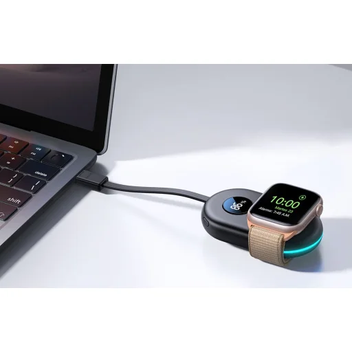 Joyroom JR-W09 3W vezeték nélküli töltő USB-C kábellel Apple Watchhoz - fekete tok - 4