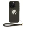  iPhone 16 Pro zöld DKNY PU bőr Stack Logo csuklópántos tok thumbnail