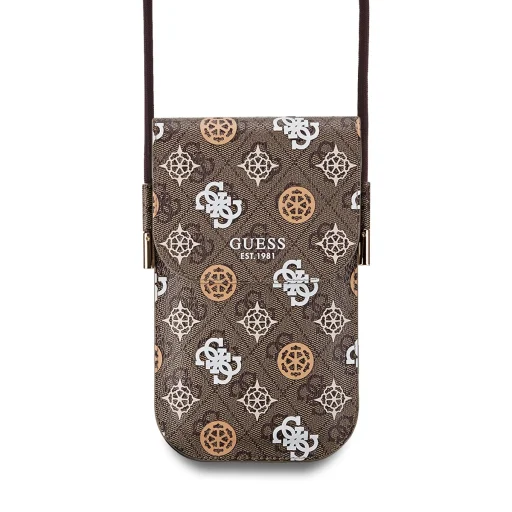 Guess PU 4G Peony Multicolor Phone kézitáska Barna - 1