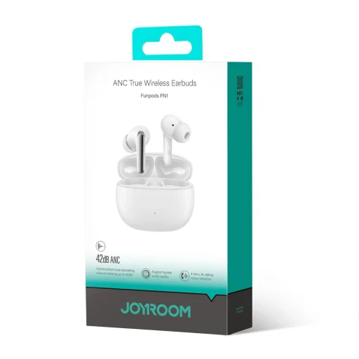 Joyroom Funpods JR-FN1 vezeték nélküli fülbe helyezhető TWS Bluetooth 5.4 ANC ENC fejhallgató - fehér - 7