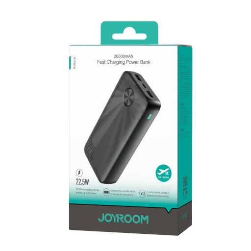 Joyroom JR-PBF16 20000mAh USB-C USB-A 22.5W powerbank - fekete - 7