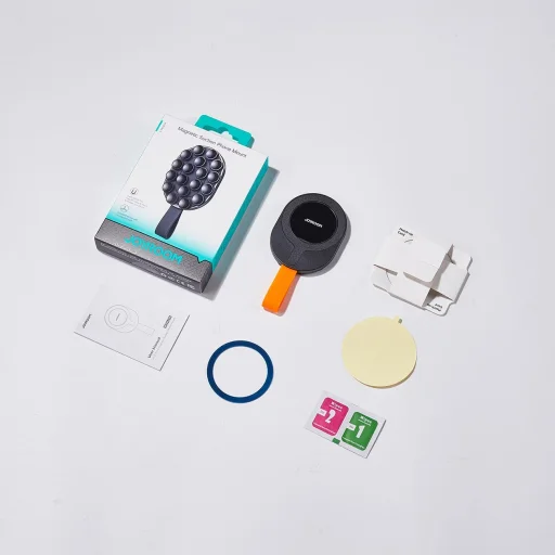 Joyroom JR-ZS393-S mágneses tartó tapadókorongokkal 4,7-7" telefonhoz - fekete és narancssárga - 4