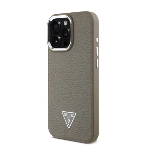  iPhone 16 Pro Max Barna Guess PU Grained Triangle Logo tok - 3