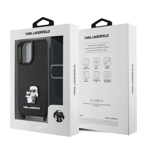  iPhone 16 Plus Karl Lagerfeld Saffiano Crossbody Pántos Karl és Choupette tok - 6
