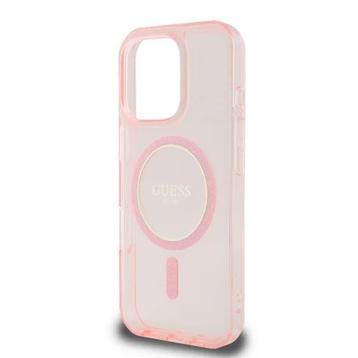  iPhone 16 Pro Max Pink Guess IML Glitter Ring MagSafe tok - 4