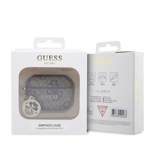 Guess 4G Script PC/PU Charm tok AirPods Pro 2 barna - 5