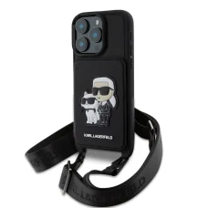  iPhone 16 Pro Karl Lagerfeld Saffiano Crossbody Strap Karl and Choupette tok